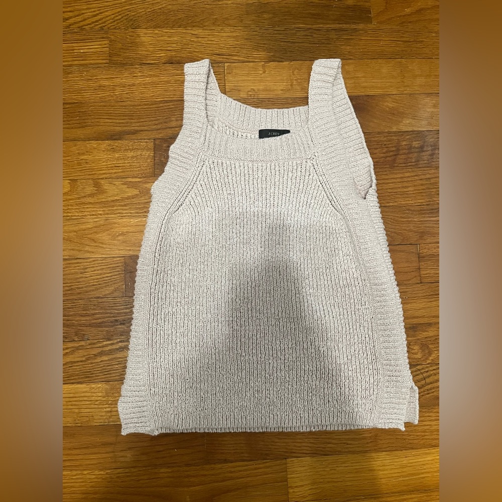 JCrew white/light pink sweater tank